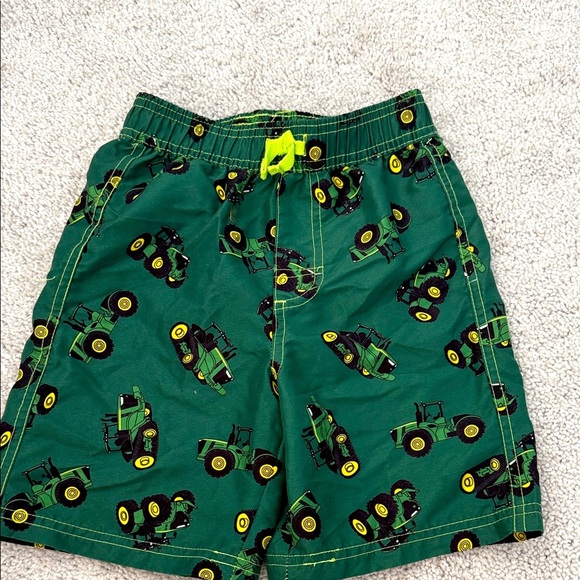 John Deere Green Tractor Pattern Swim Shorts size 4T - Picture 1 of 4
